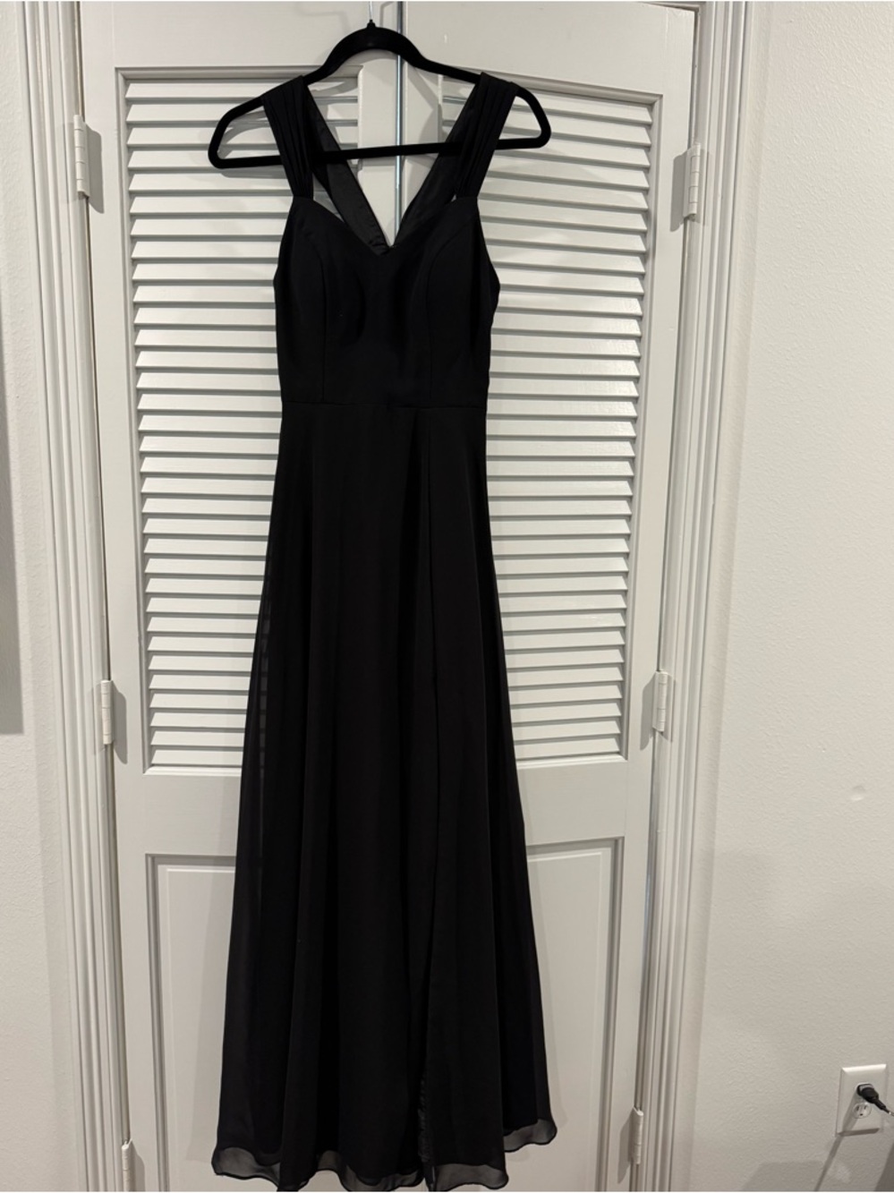 Azazie Black Sleeveless V-Neck Maxi Dress